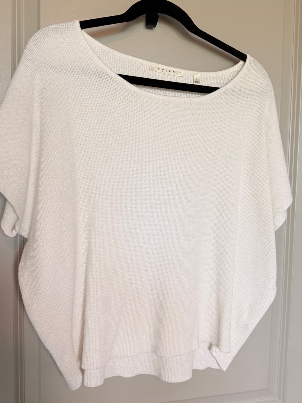 Cyrus Cream Short-Sleeve Knit Top